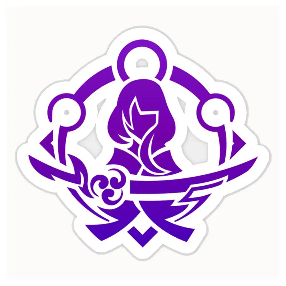 Genshin Impact Raiden Shogun Emblem Waterproof Stickers For Decorating Car Windows Motorcycles And Computers.