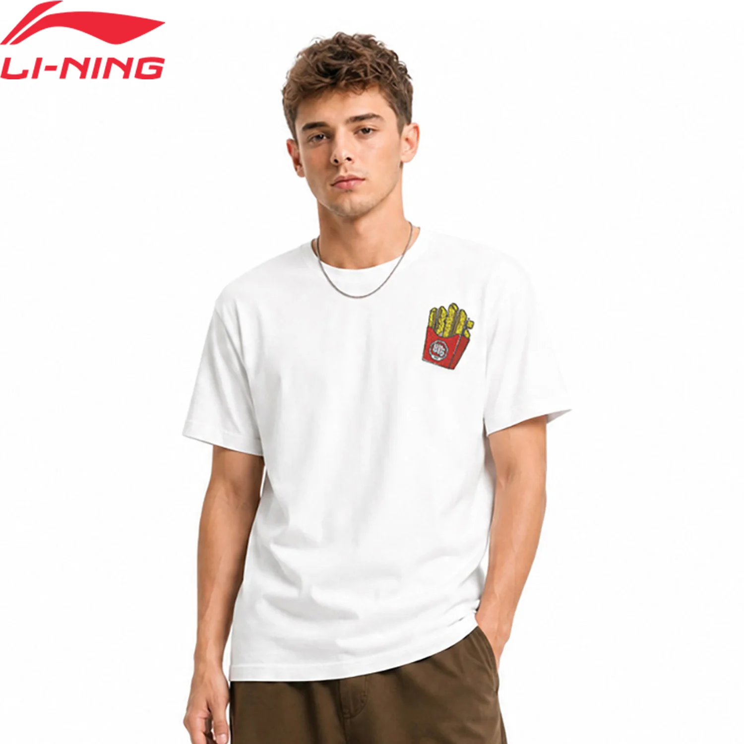 Li-Ning Men's BADFIVE T-shirts LN COOL 64%Cotton 36%Polyester Street Style LiNing Basketball Short Sleeves Pullover AHSW181