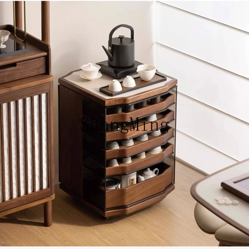 

SM new simple wind storage tea side cabinet solid wood high-end tea cabinet household
