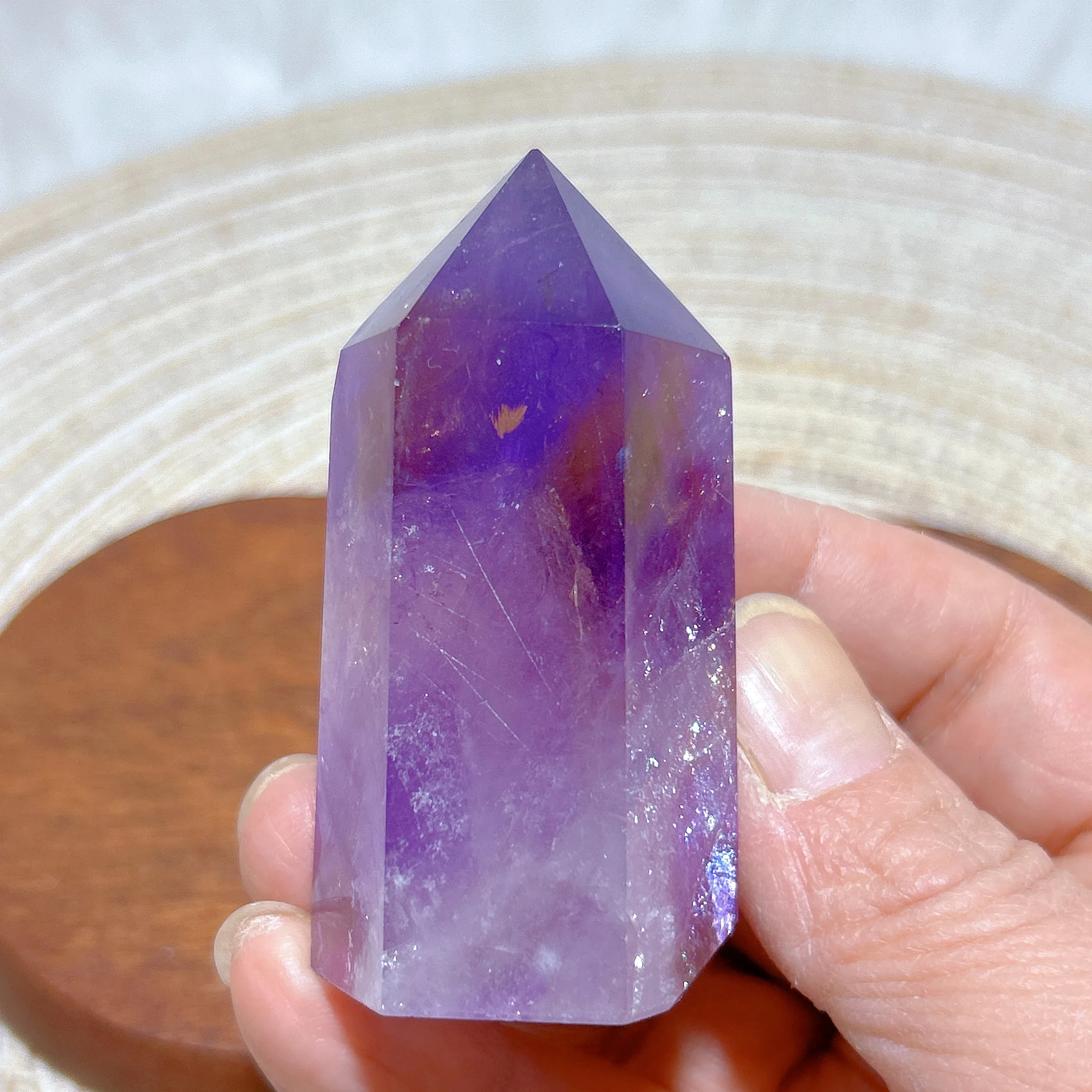 Healing Natural Crystal Amethyst Ametrine Rainbow Tower Gemstones Energy Reiki Home Decorations Room