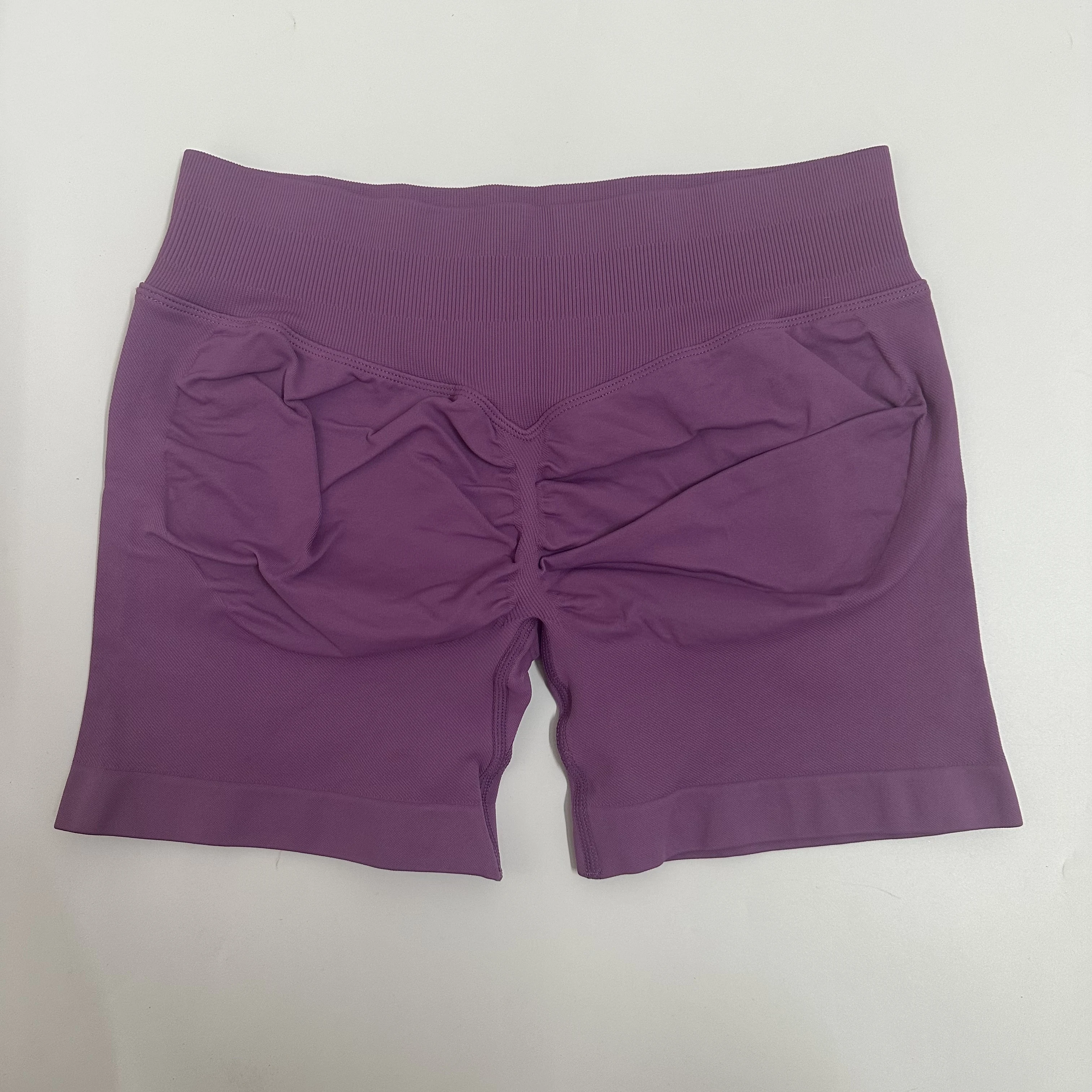 Yogashorts Yogashorts met lage geribbelde band Naadloze yogashorts met scrunch-bum-effect Workout-gymshorts Booty Stretch hardloopshorts Fitnesskleding - afbeelding 1