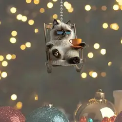 2D Car Pendant Acrylic Dog Drop Ornament Cute Cat Acrylic Material Plane Car Pendant Backpack Accessories Home Decoration Toy