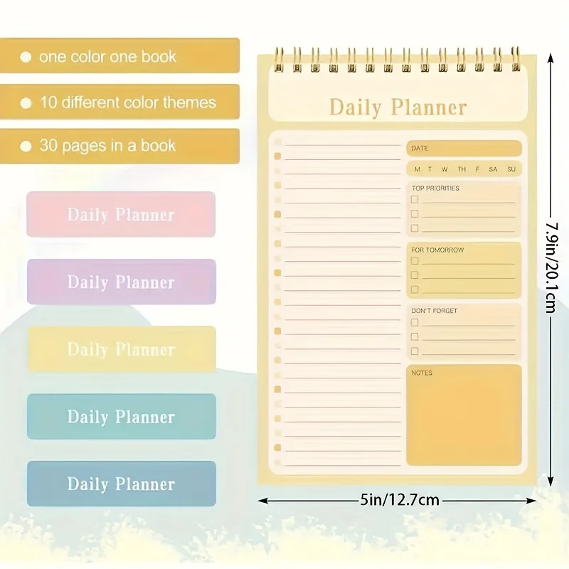 5pcs/set Weekly Plan Book Efficient Fast Full English Flipped Schedule Book Self Discipline Check in Time Management Notebook