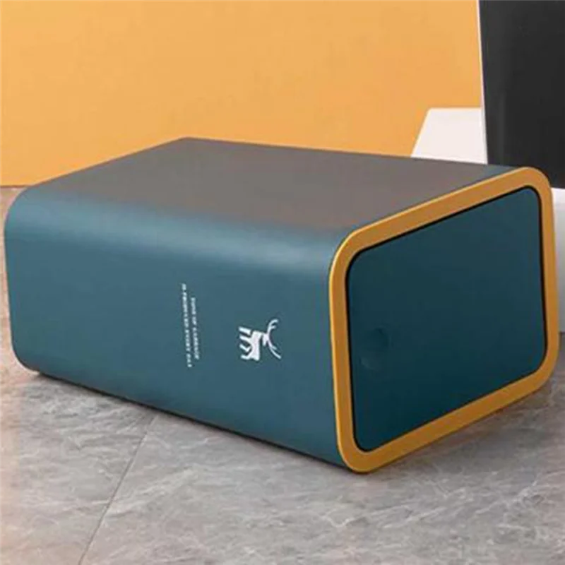 

【Популярная】Корзина для мусора, нажимной тип, узкий дизайн, широкое отверстие, защита от собак, экономия места, блокировка запаха, крышка, мусорное ведро, кухонные принадлежности