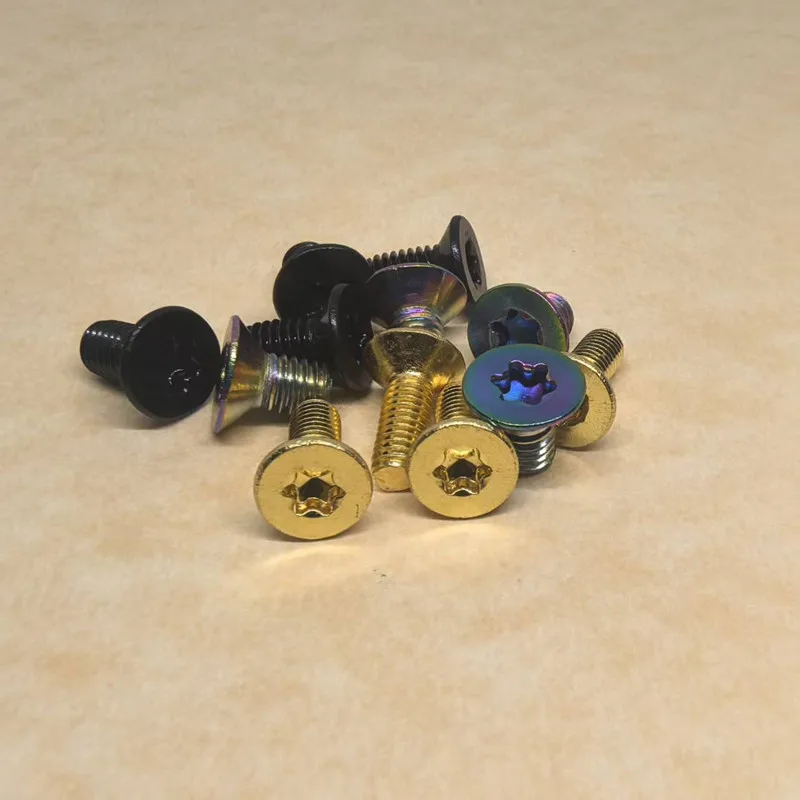 5-10pcs M3 M4 M5 M6 Black Gloden Rainbow Colour Stainless steel with Titanium Plated six-lobe torx Countersunk Head Screw