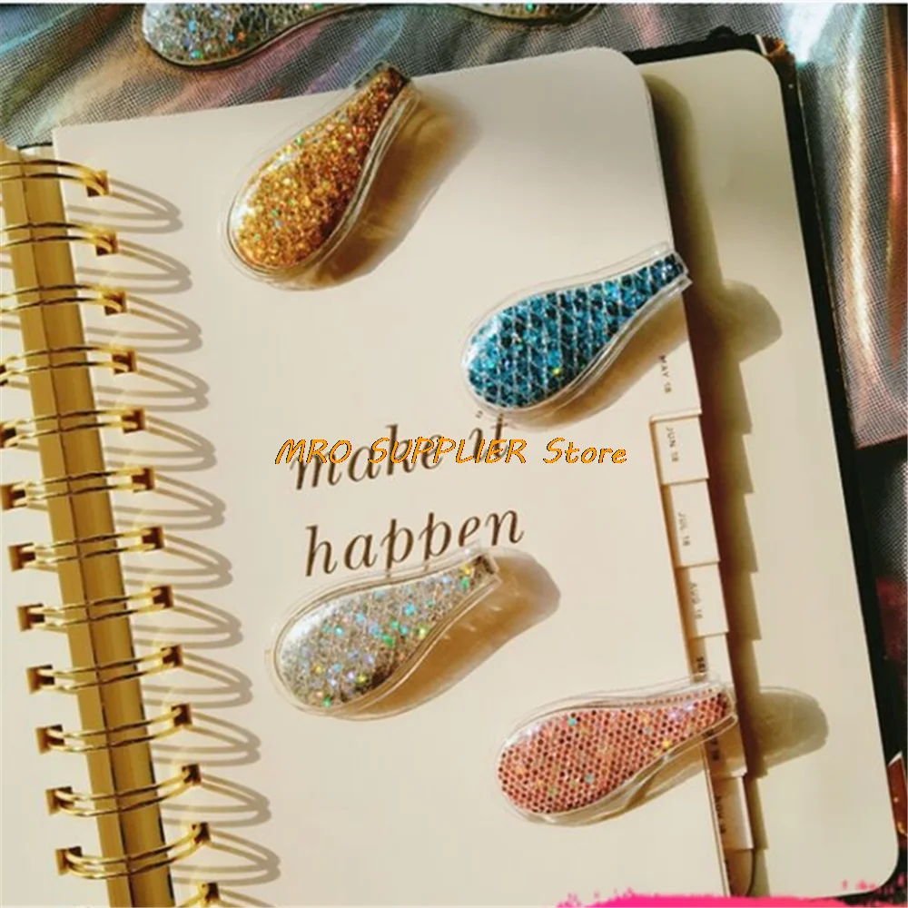 1Pc 2.6X11cm Magnetic Sequins Student Bookmark Cute Magnet For Handmade Book Decoration Page Marker Reading Office Stationery**