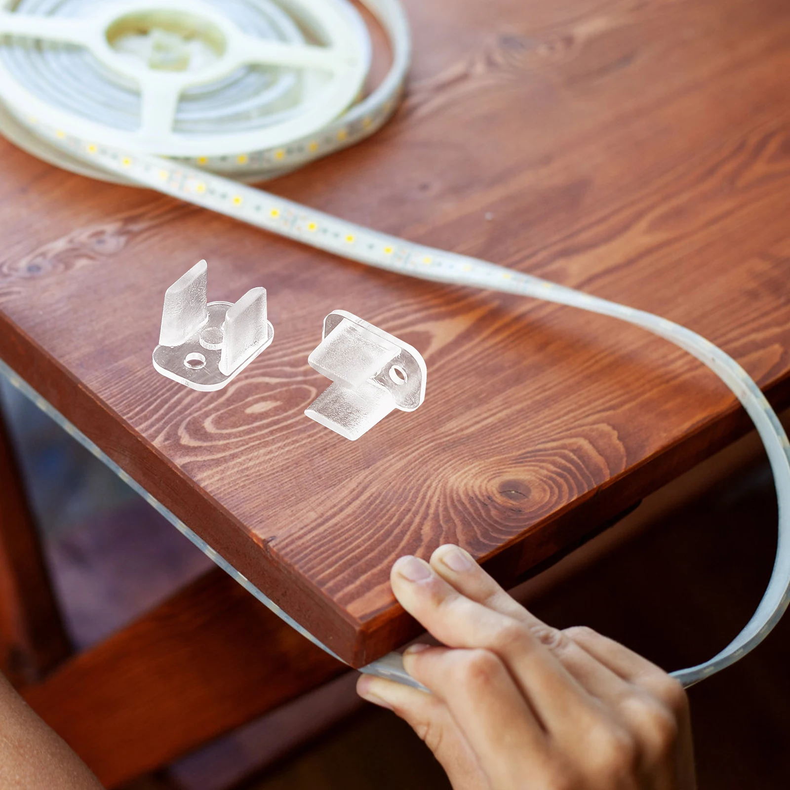 100 pcs LED Strip Clips for 6MM Wide Fixing Buckle Neon Mounting Bracket Plastic Durable Flexible Easy Installation