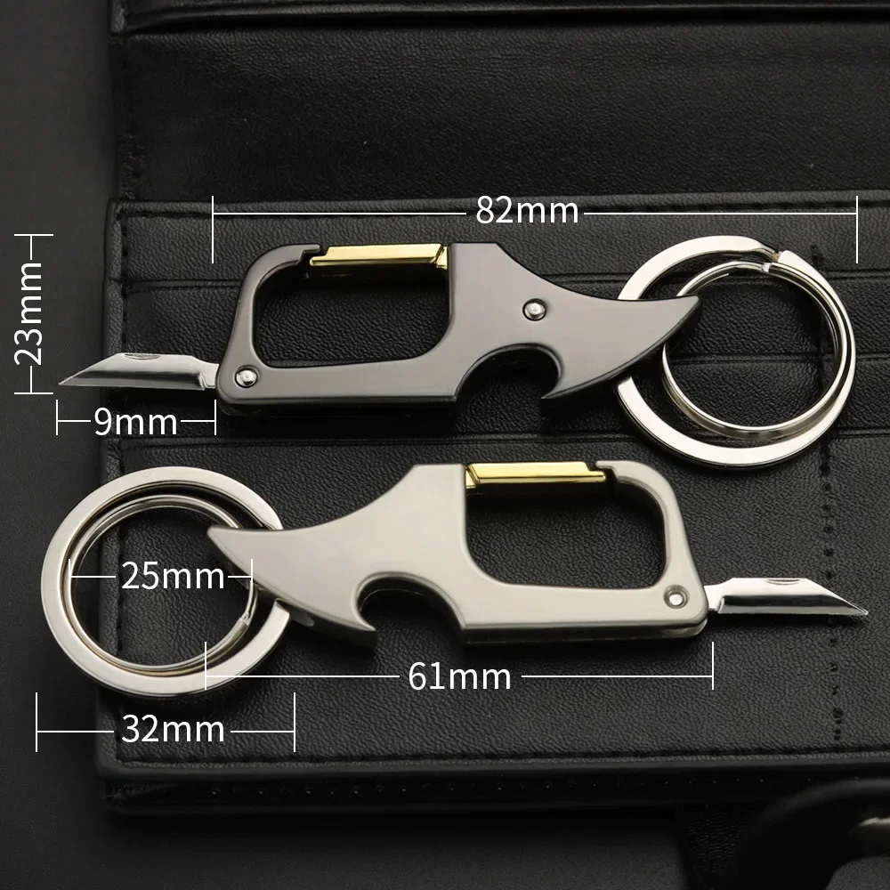 Small Mini Knife Personalized Keychain Foldable Lettering Multi-Functional Bottle Opener Car Key Holder Chain Men\'s Keyring K412