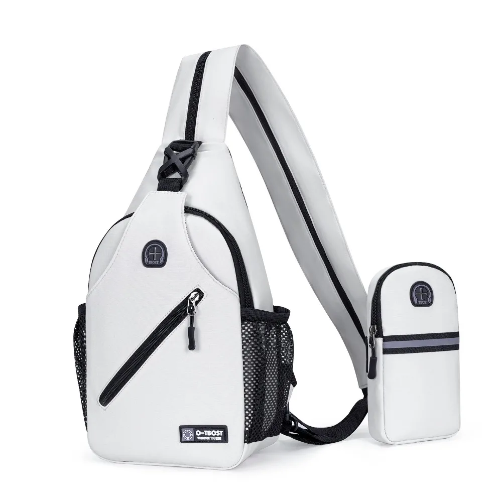 

Multifunctional Men's Chest Bag Phone Bag Lightweight Shoulder Crossbody Bag with Packet Solid Color Sports Backpack Outdoor