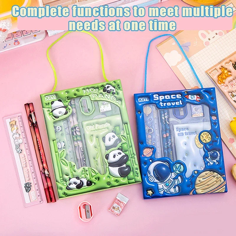 6 In 1 Stationery Set Primary School Children Learning Gift Box Pencils Kindergarten Birthday Gift Prizes Study Stationery Set