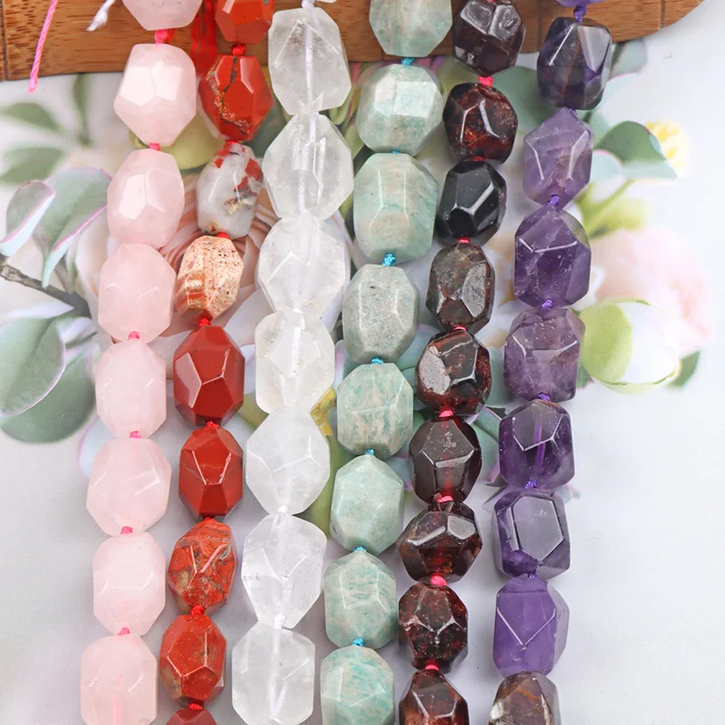 Natural Gemstone BeadsFor Jewelry Prehnite  Amethyst Faceted Cube 12mm Loose Beads for jewelry Making Design DIY Bracelet