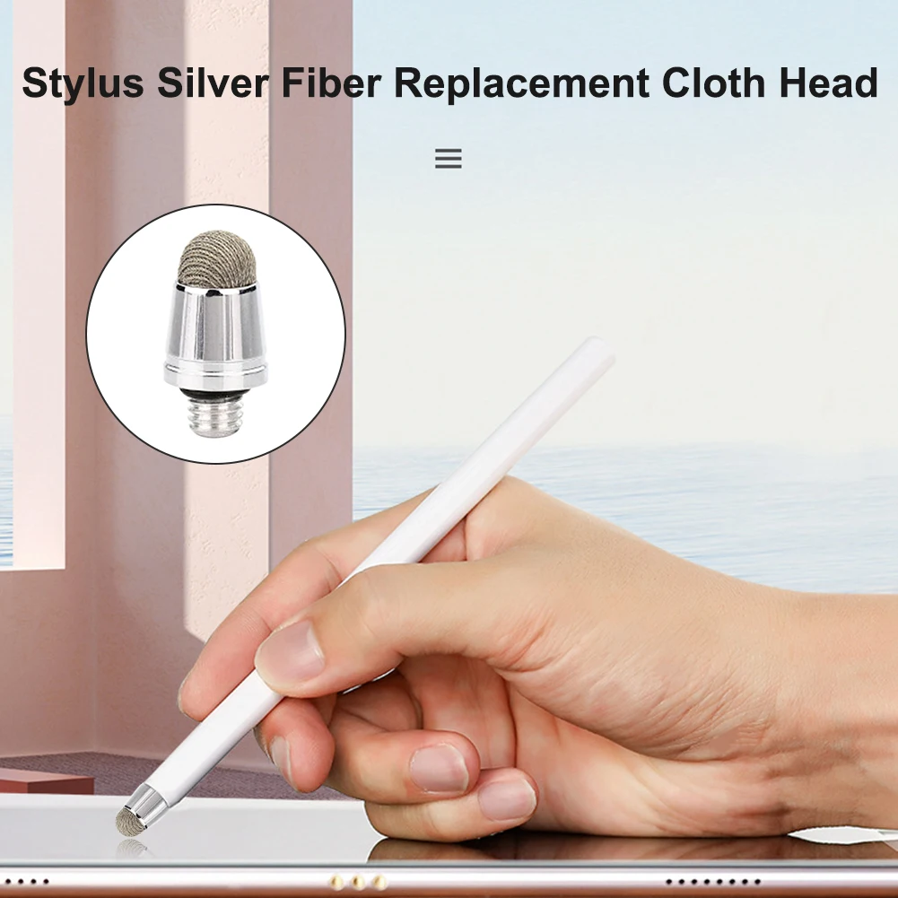 10Pcs/set Cloth Head Touch Pen Replaceable Tip Mesh Fiber Tips M5x0.8 Thread for Capacitive Touch Screen Stylus Pens
