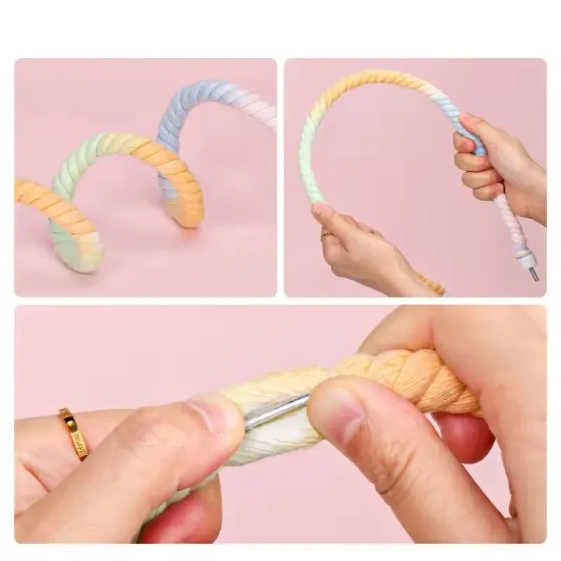 1 Stück Haustier-Vogel-Beißspielzeug Papageien-Farbseil-Spielzeug Elastisches Papageien-Klettertoupet Robuste Vogelschaukel Seil-Haustierkäfig-Spielzeug Schaukelständer – Detail 5
