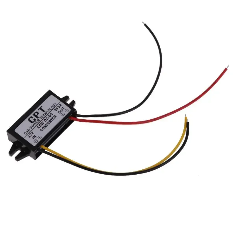 12V to 5V 3A 15W Step Down Buck Converter DC to DC Regulator for GPS Car Audio Radio LED Display