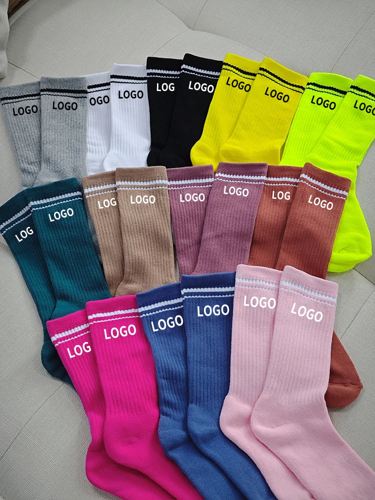 AL Cotton Socks Unisex Sports Socks Mid Length Solid Color Socks Breathable Casual Winter Antumn Socks