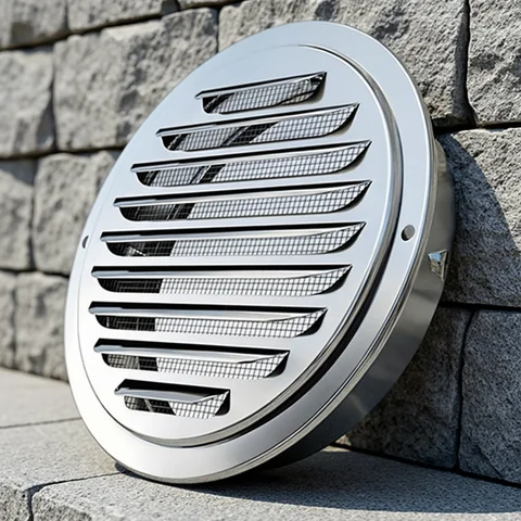 Stainless Steel Exterior Wall Air Outlet Vent Grille 70-200mm Round Duct Cap Air Ventilation Cover Hole Plug Ventilation System