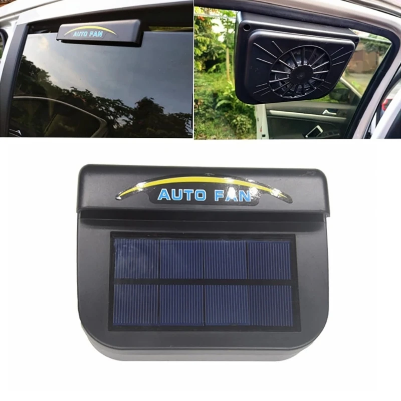 Solar Powered Car Fan Natural Cooling Fan Auto Air Circulator Car Window Cooling Fan Solar Auto Ventilator Plastic Fan D7YA