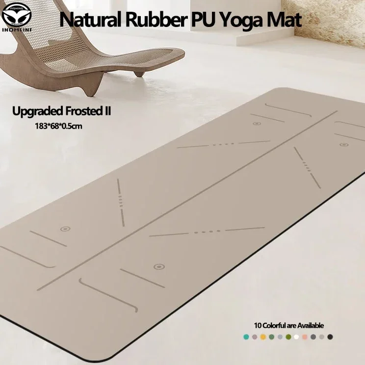 183 cm doppelseitige rutschfeste Naturkautschuk-Pu-Yogamatte Anfänger Asana Line doppelseitige