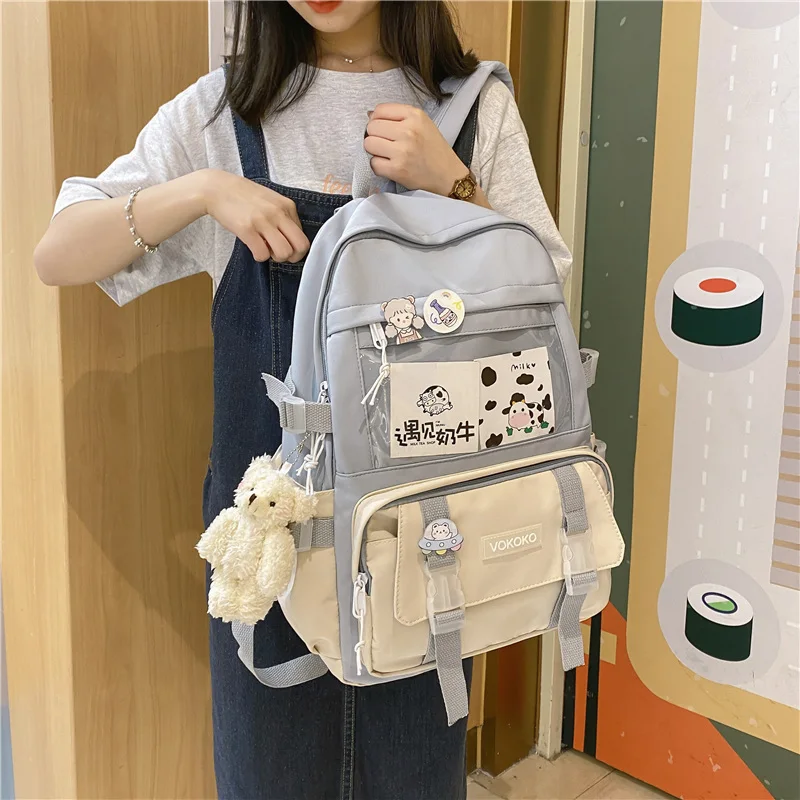 

Waterproof Women Backpack for Teenager Girl Kawaii BookBag Laptop Rucksack Cute Student School Bag Mochila Female Bag