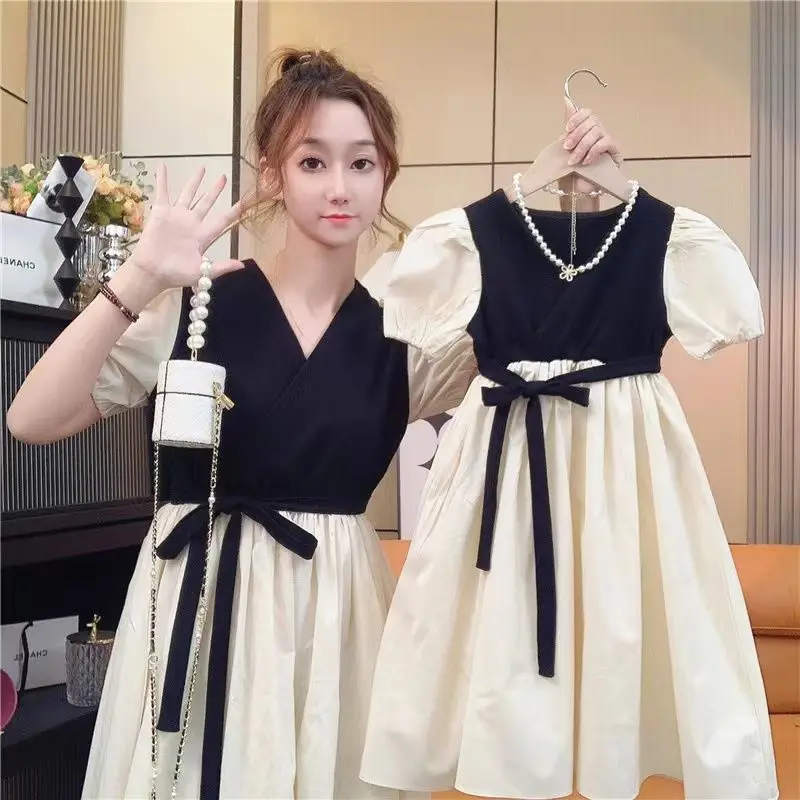 Mother and Daughter Clothes Matching Dress Women Baby Girls Summer New Dresses Mommy and Me Clothes Korean Children Clothing