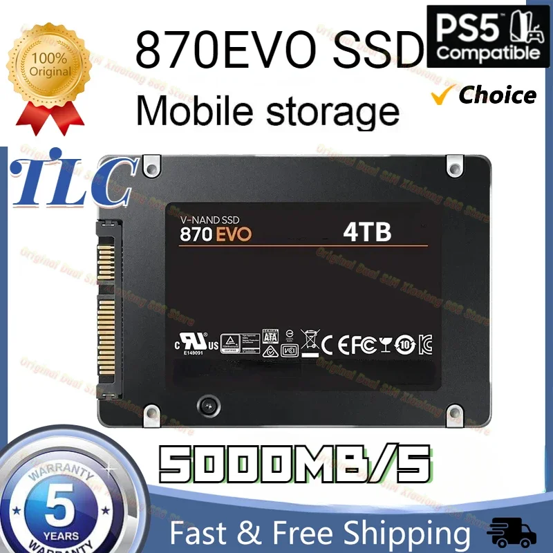 2024 ใหม่ล่าสุด SSD 1TB 2TB 4TB 8TB ภายใน Solid State Drive 2.5 นิ้ว SATA III Hard Disk สําหรับ PC เดสก์ท็อปแล็ปท็อป PS4 PS5