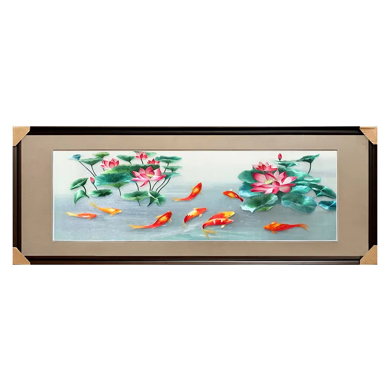 

Pure hand-embroidered large finished product hanging painting living room decoration sofa background