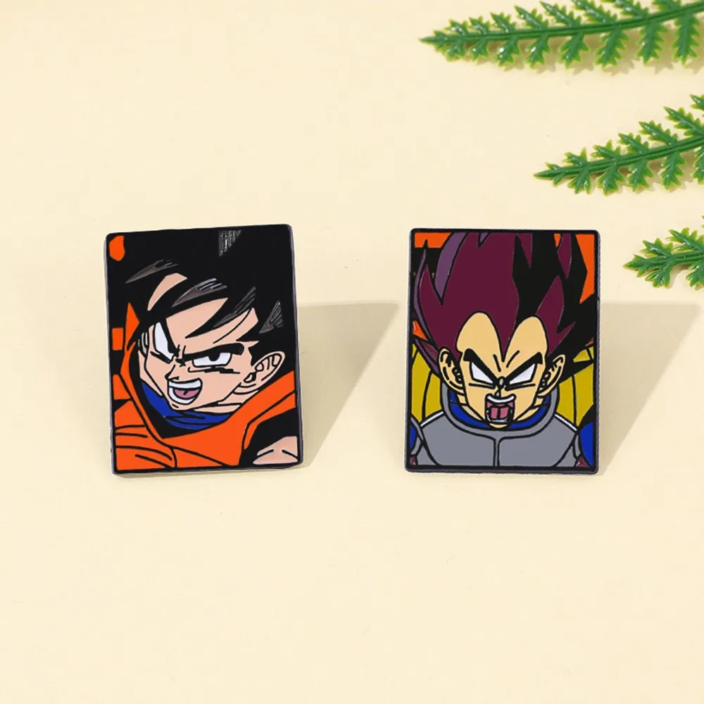 1pcs Sun Wukong and Vegeta Pins Badges Saiyan Anime Pins Suitable for Bags, Backpacks, Clothes, Collars, Cosplay Decoration