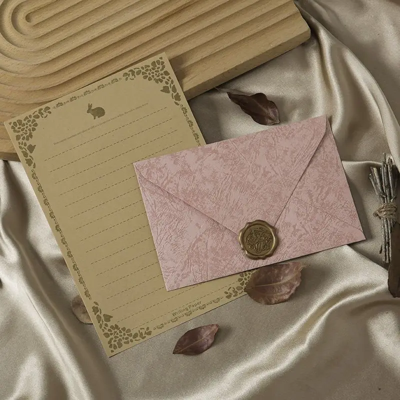 16pcs Vintage Kraft Envelope Paper Stationery Set with Wax Seal Premium Letter Writing Paper for Wedding Birthday Graduation