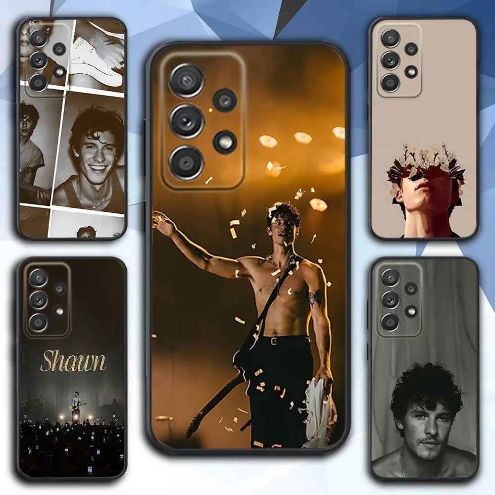 

S-Shawn Singer M-MendesS Phone Case For Samsung S 25,24,23,22,30,21,10,9,Ultra,Plus,Lite,FE,4,5 G Soft Black Case