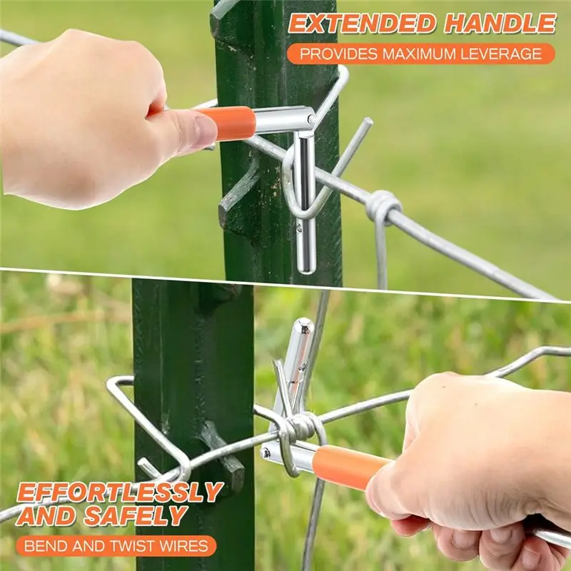 B62B-T Post Clips Tool & Wire Twist Tool Dual-Functionality, For Fence Stretcher, Fence Clips And Fence Wire Twisting Tool