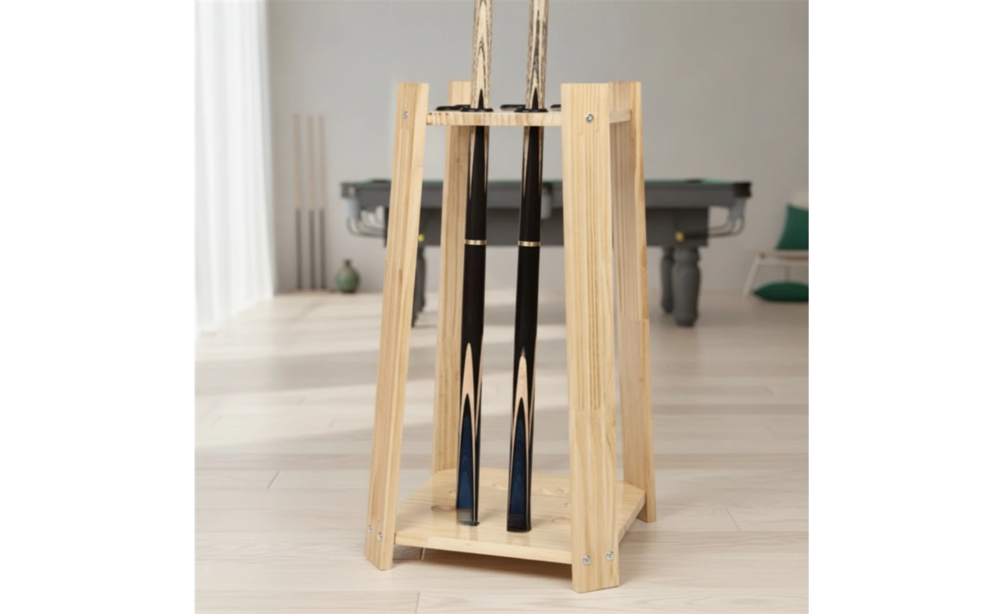 Billiard Cue Rack Solid Hardwood Pool Stick Holder Floor Stand Pool Cue Holder Stable Furniture Long-Lasting for Game Room Billiard Cue Rack Solid Hardwood Pool Stick Holder Floor Stand Pool Cue Holder Stable Furniture Long-Lasting for Game Room