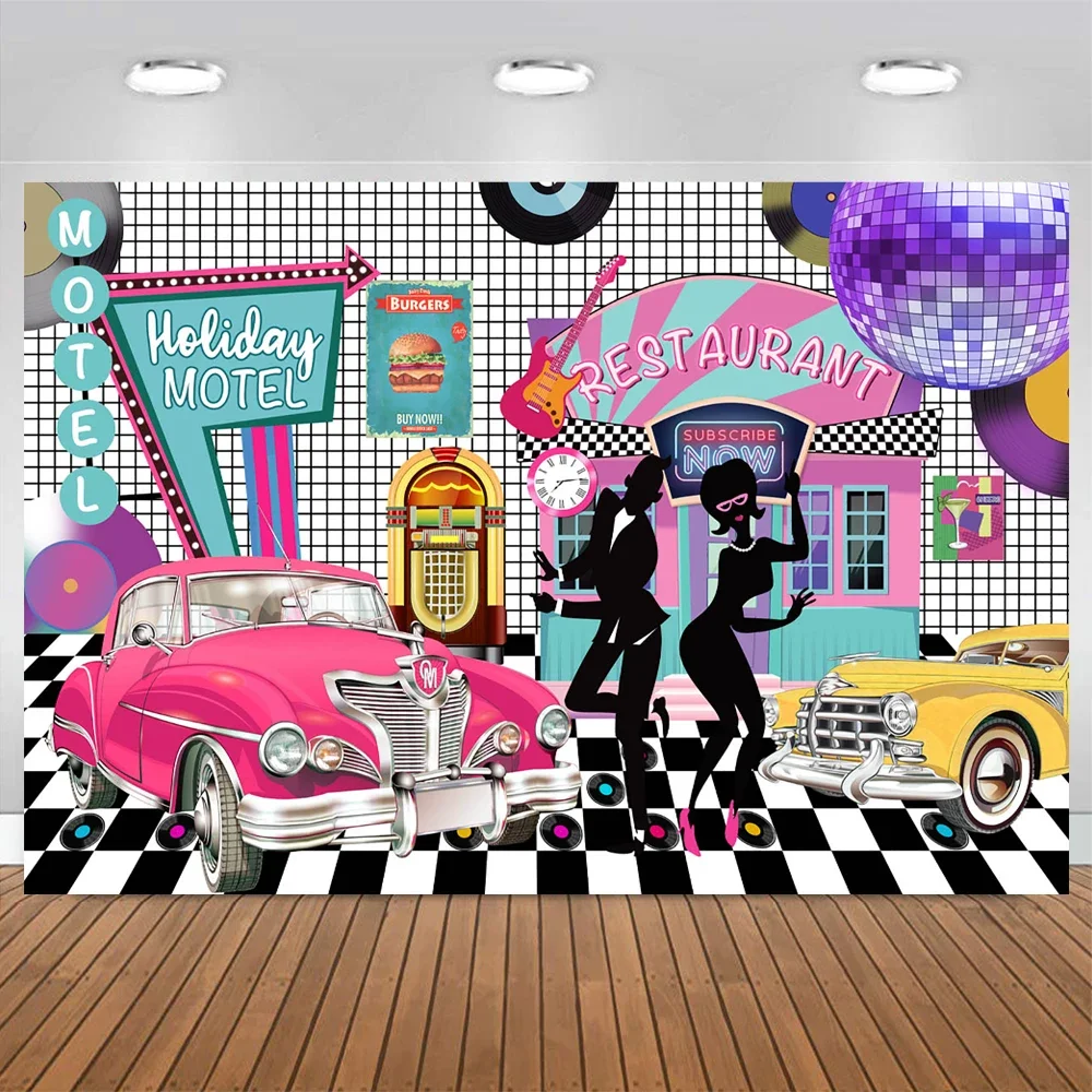 

Las Vegas Theme Birthday Party Decoration Photography Backdrop Poster Holiday Motel Music Disco Glitter Photo Background Studio