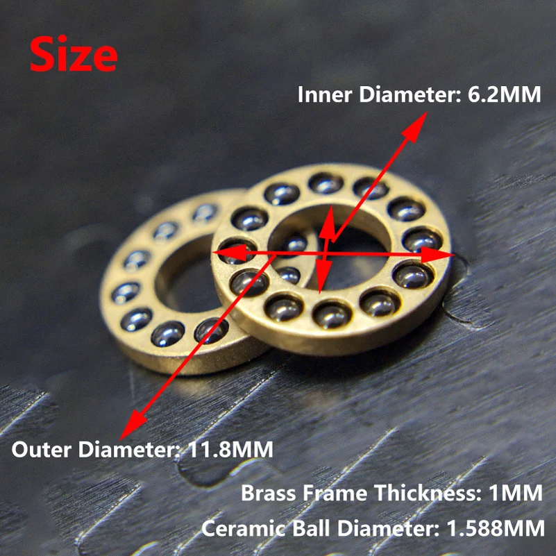H62 CNC Ceramic Ball Brass Frame Machined Folding Knife Quick System Replacement Part Cage Bearings Washers Knife Accessories