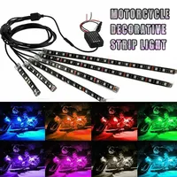 New RGB APP LED Motorcycle Car Atmosphere Foot Light Control Flexible Waterproof Sound Control 12V Moto Decorative Lamp Strip