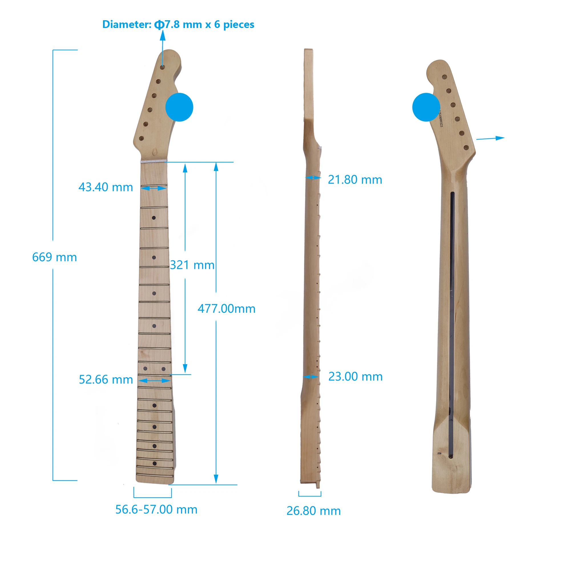 

New Electric Guitar Neck 22 Frets Glossy Yellow Canada Maple Fit for TL Electric guitars Replacement parts