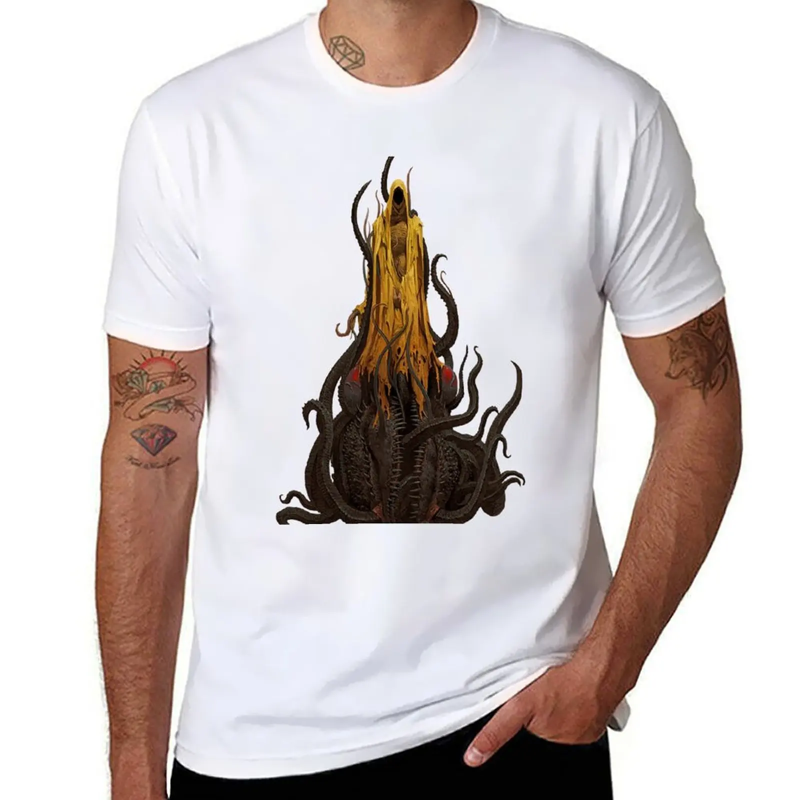 

H.P. Lovecraft - Hastur - The King in Yellow T-Shirt cotton tshirt 100% t shirts for man cotton soft T-Shirt