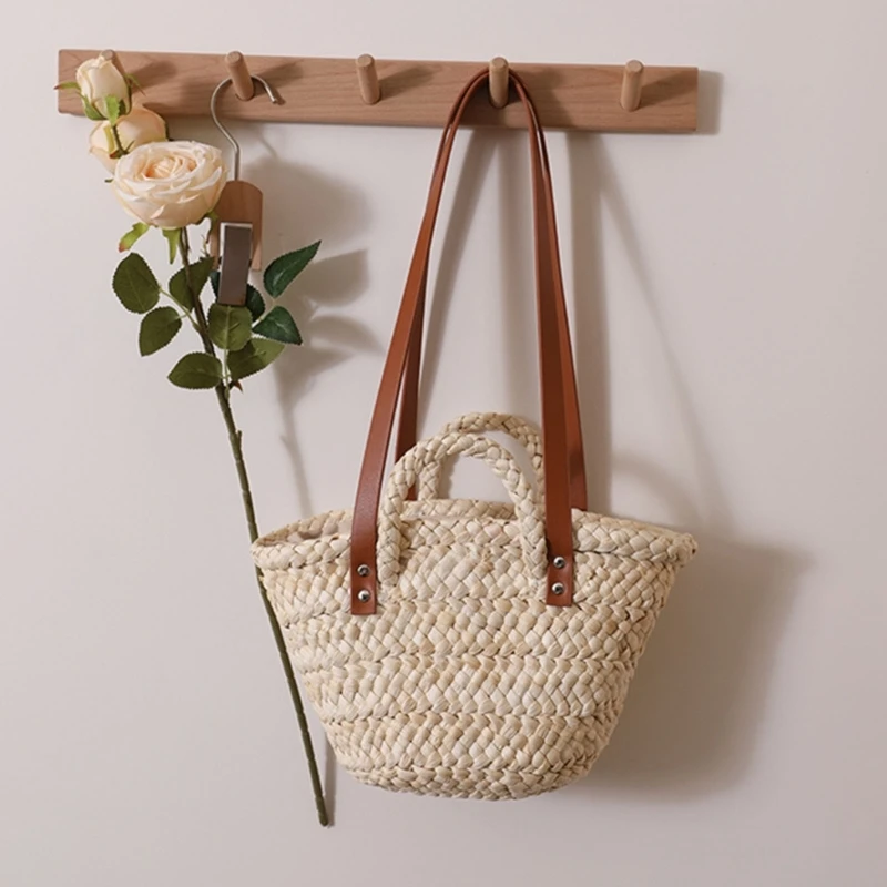 All-matching Straw Handbag for Women Fashion Tote Shoulder Bag Lady Casual Basket Purse Shopping Bag Summer Beach-Bag