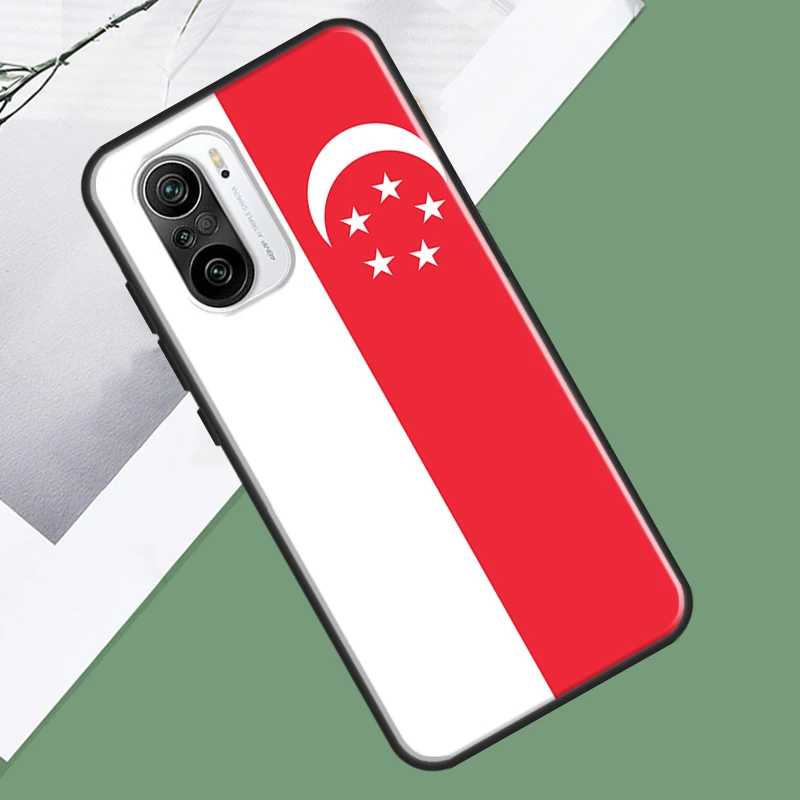 Singapore Flag For POCO X5 X3 F5 Pro F4 X4 GT M5s C40 F3 Phone Case For Xiaomi 12T 11T Pro 12 13 Lite 12X