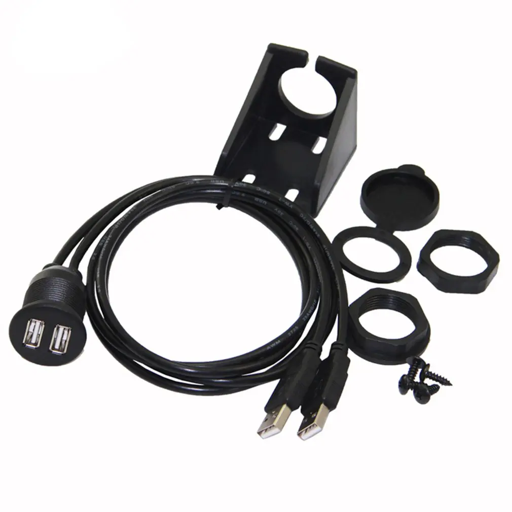 Cavo di prolunga doppio USB 2.0 maschio-femmina con pannello di montaggio a incasso per linea di moto per camion e barche per auto Dropshipping