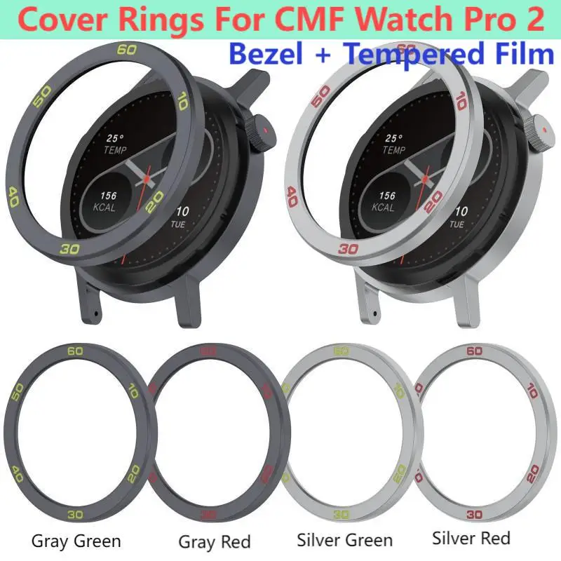 Case Cover Rings For CMF BY NOTHING Watch Pro2 Bezel + Tempered Film Protection Sports Bracelet Replacement