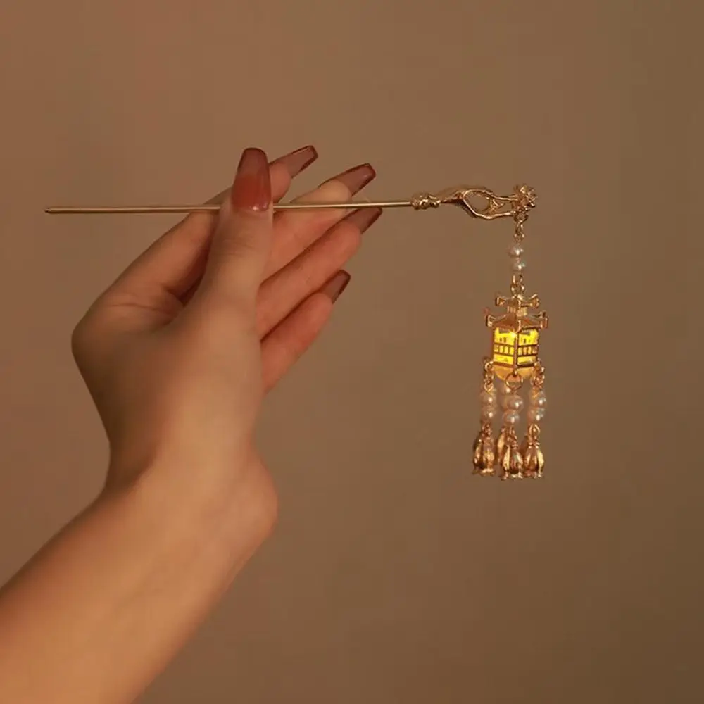 

Pavilion Pendant Glow Hairpin Flower Girl Hair Accessories Chinese Style Headwear Ancient Style Hairpin Hanfu Hair Sticks