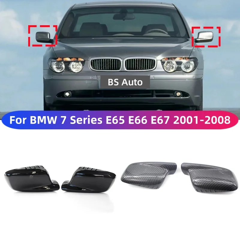 

For BMW 7 Series E65 E66 2001-2008 E67 2002-2008 Pair Side Rearview Mirror Cap Wing Mirror Cover E46 Coupe Cabrio 2000-2006