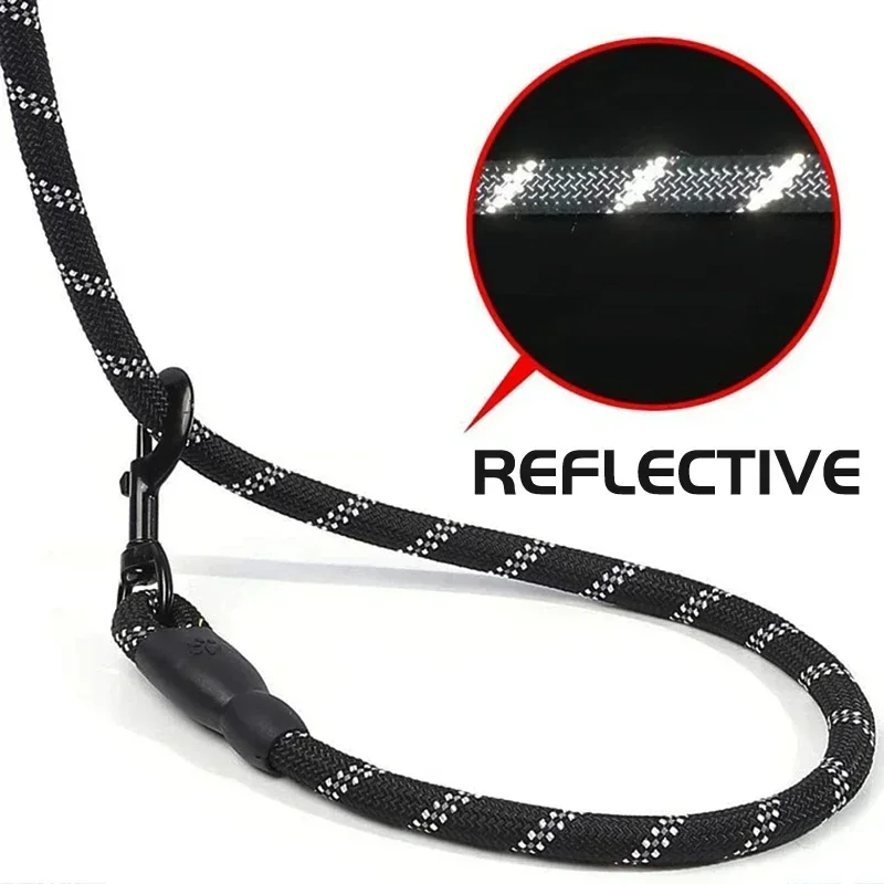Reflektierende Hundeleine mit gepolstertem Griff – langlebiges Dual-Traktionsseil für starke Hunde – steigert Sicherheit und Kontrolle – Detail 4