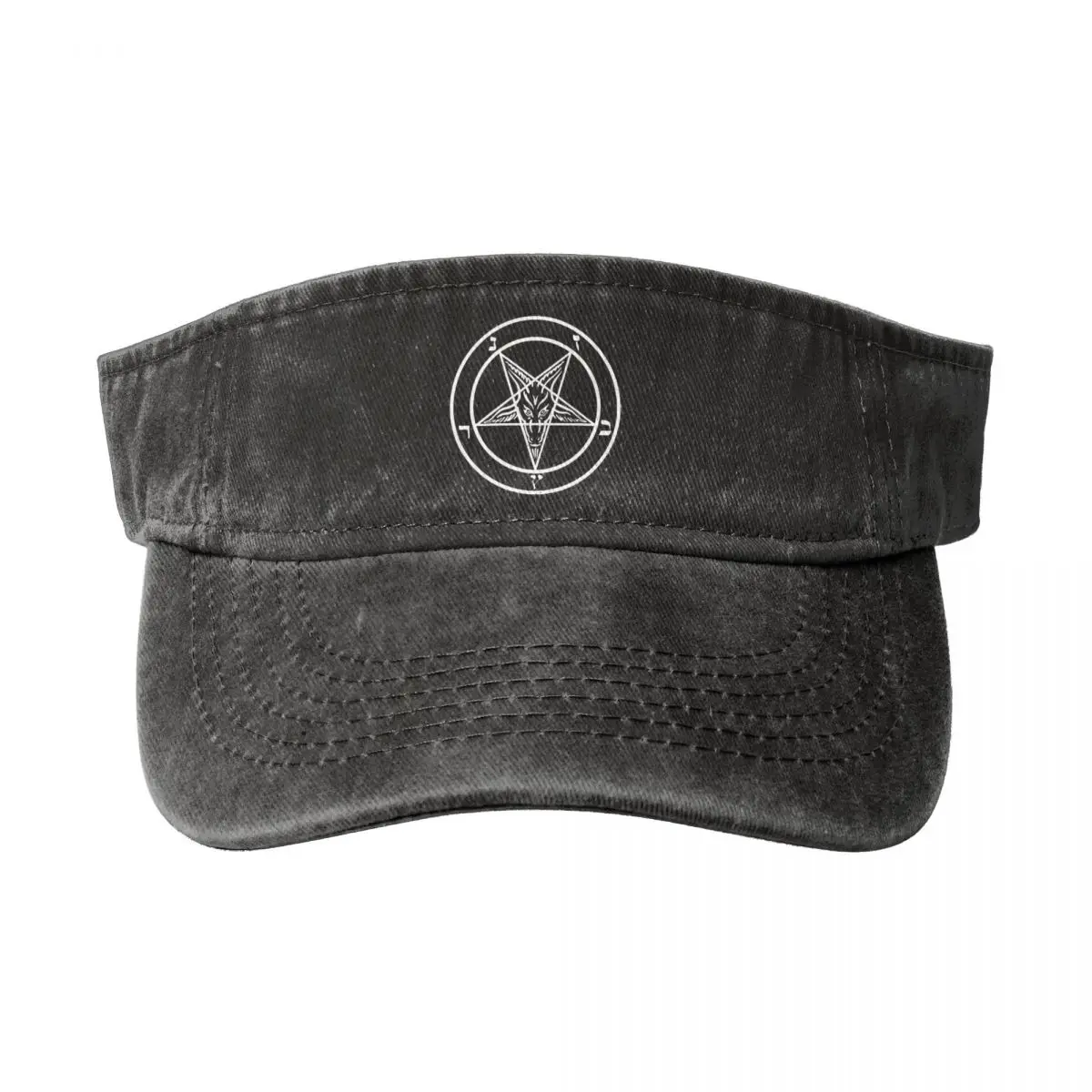 

Baphomet Sabbatic Goat Pentagram Pagan Vinyl Empty Top Baseball Sun Cap Summer Adjustable Baseball Cap