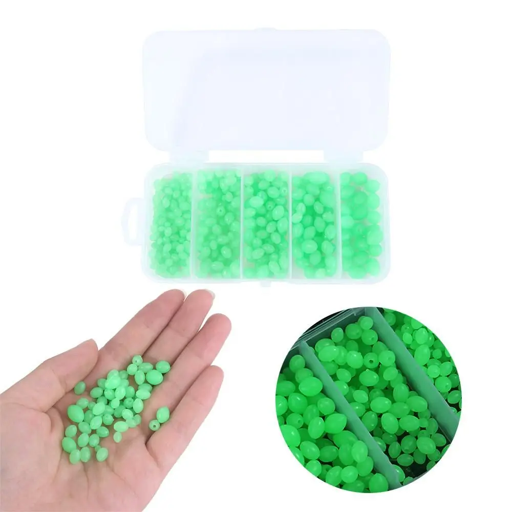 Fishing Accessories Glow in Dark Fishing Tackles Luminous Fishing Beads Fishing Lure Tackle Green Beads Glowing Sink Beads