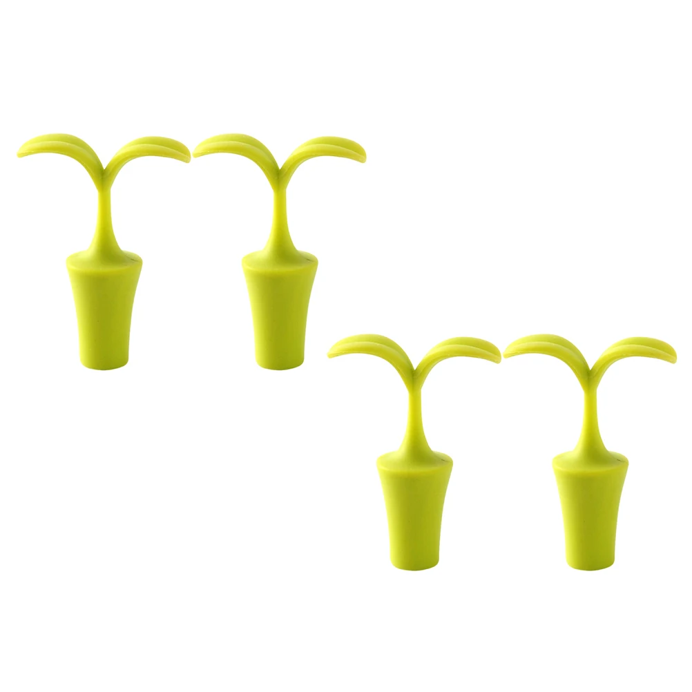 

4pcs Bottle Stopper Reusable Mini Size Portable Leaf Shape Decorative Stoppers Olive Oil Vinegar Party Supplies