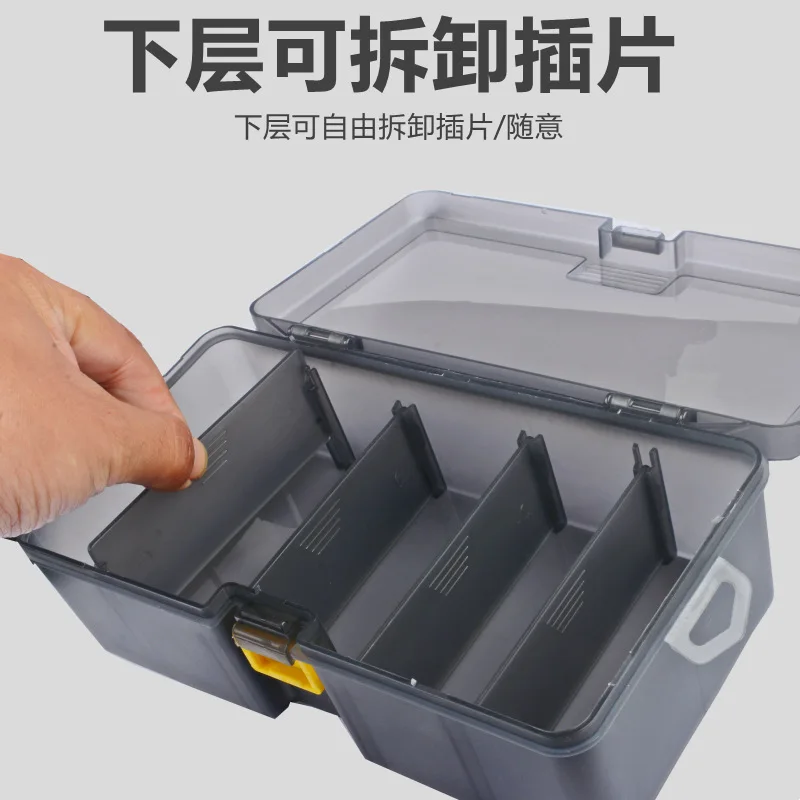 Caja de pesca doble capa con 10 compartimentos – Plástico resistente - imagen 4