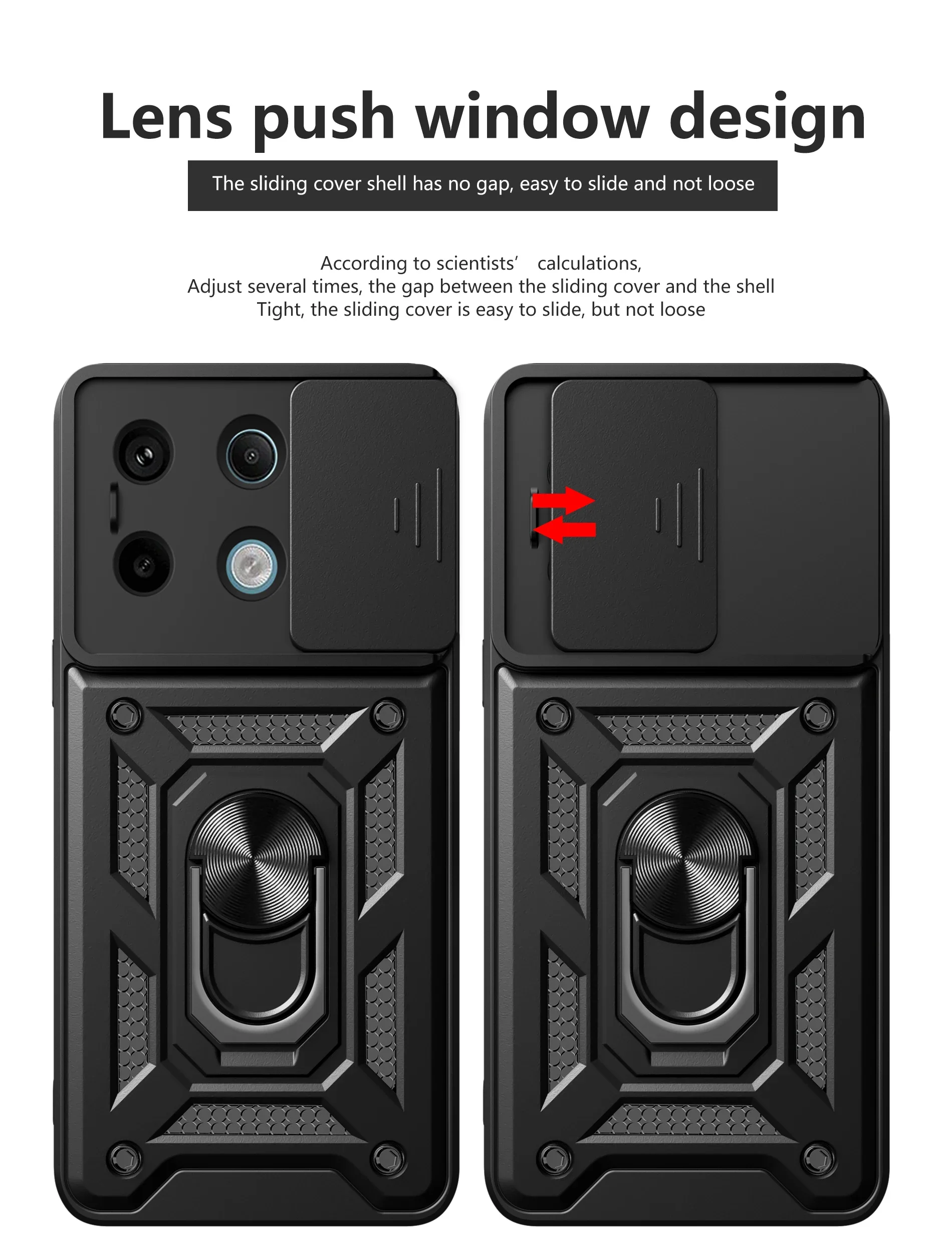 for Xiaomi Redmi Note 13 12 Pro plus 5G 4G Case Car Magnetic Ring Holder Slide Camera Armor Shockproof Xiaomi POCO M6 X6 Pro