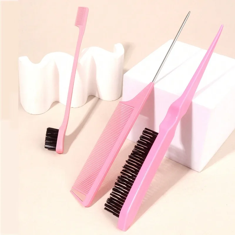 

8set Styling Comb Set with Pointed Tail Comb, Double-Headed Fluffy Bristle Brush for Volumizing and Waving Hair, Beauty Tools