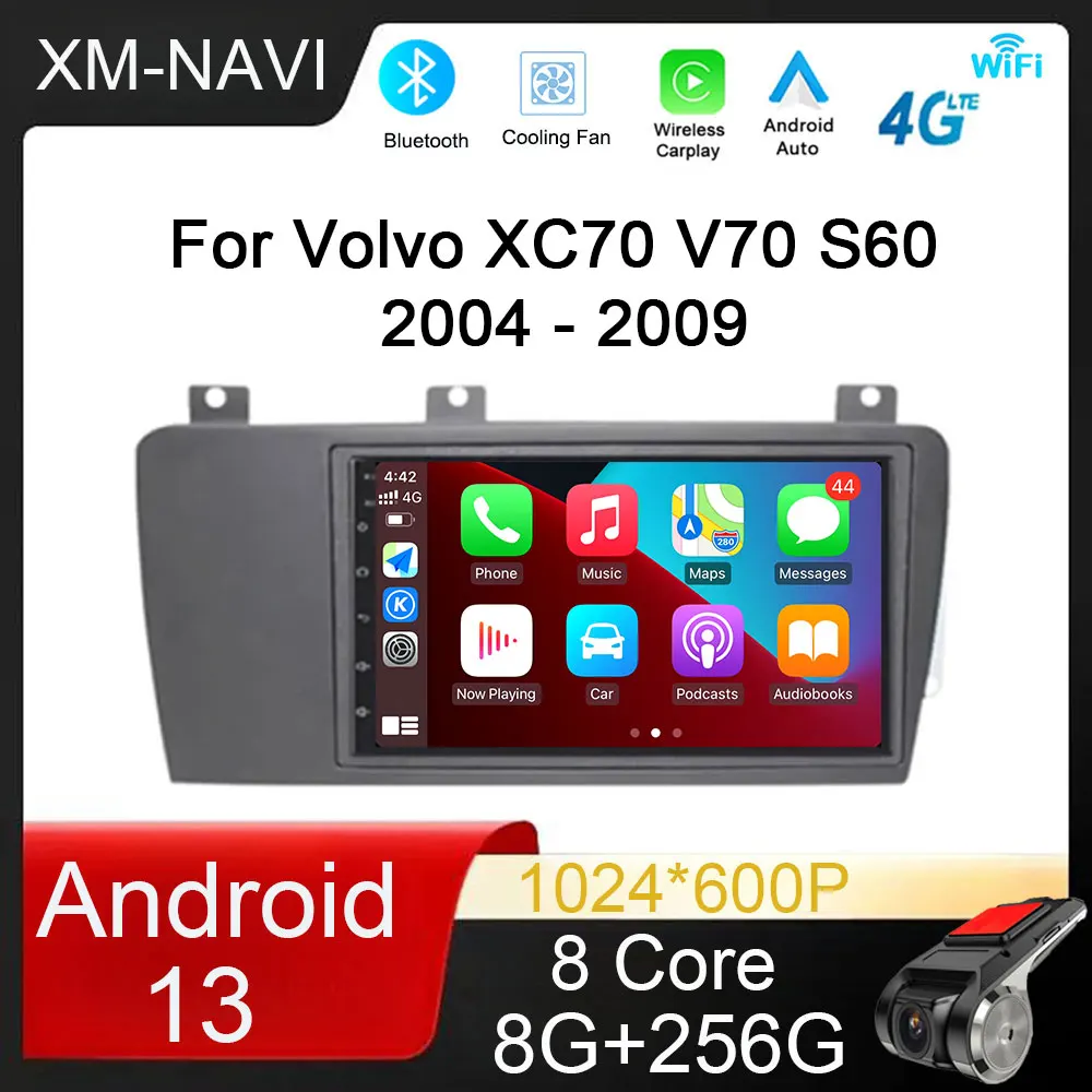 

7 inch For Volvo XC70 V70 S60 2005 - 2009 Android Auto Navigation GPS DSP Carplay WIFI Android 13 Resolution Bluetooth System